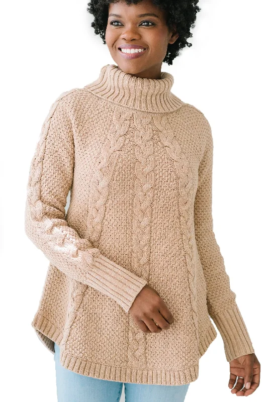 Chunky Cable Knit Raglan Sweater Elegant Sweater Dress