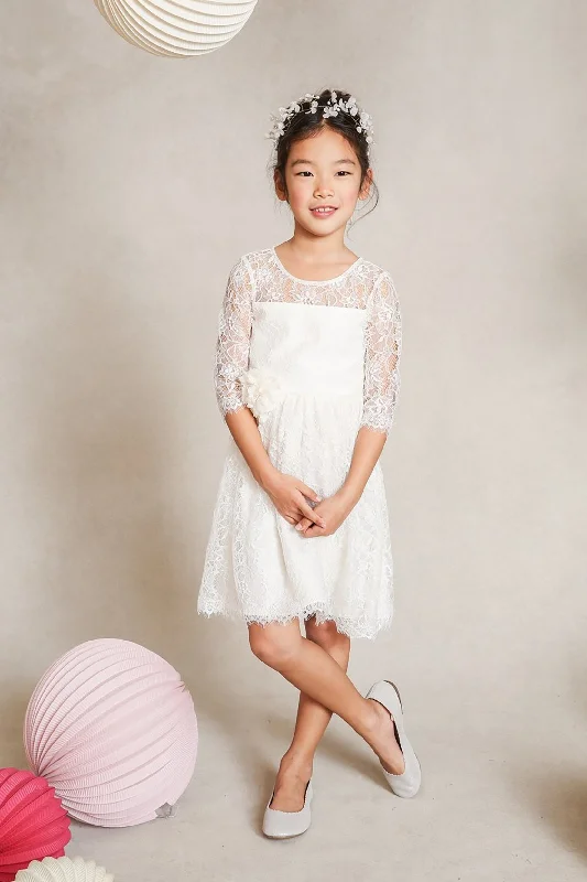 A-Line Knee Length Tulle Lace Flower Girl Dress CF0346 Bohemian Tulle Dress