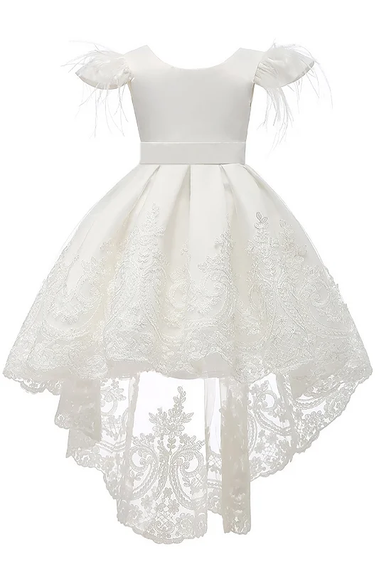 A-Line High-Low Tulle Lace Flower Girl Dress CF0313 Tulle Dress Dream