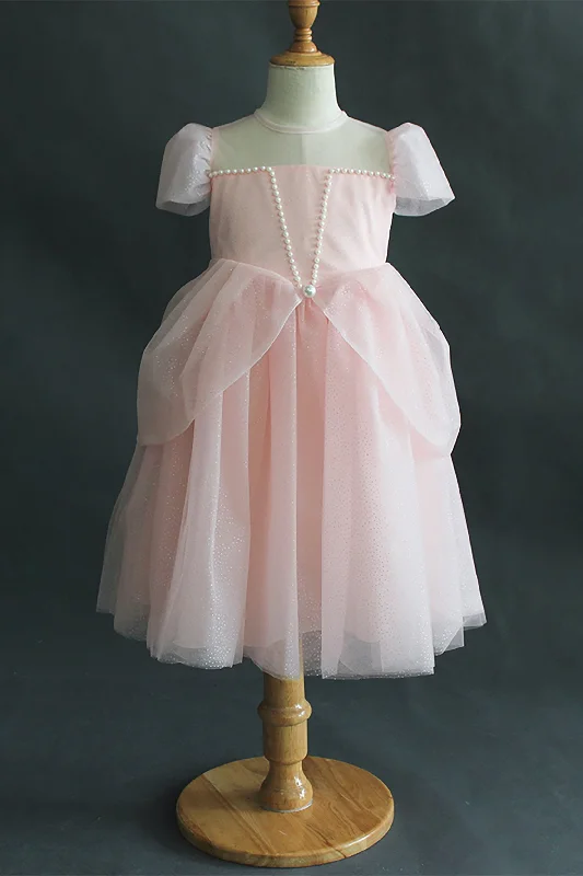 A-Line Knee Length Tulle Lace Flower Girl Dress CF0309 Floor-length Tulle Dress