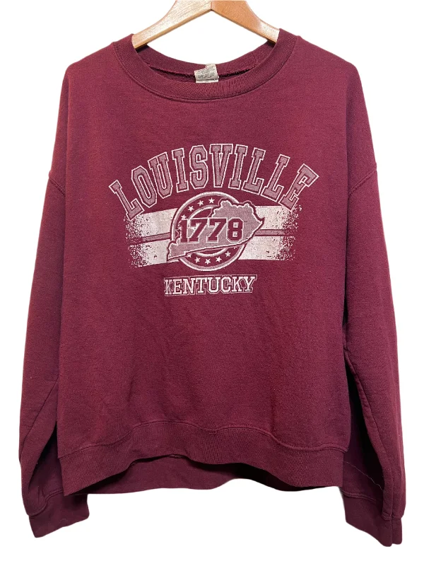 Louisville Kentucky Mens Burgundy Sweatshirt (Size M) Everyday Hoodie Sweatshirt