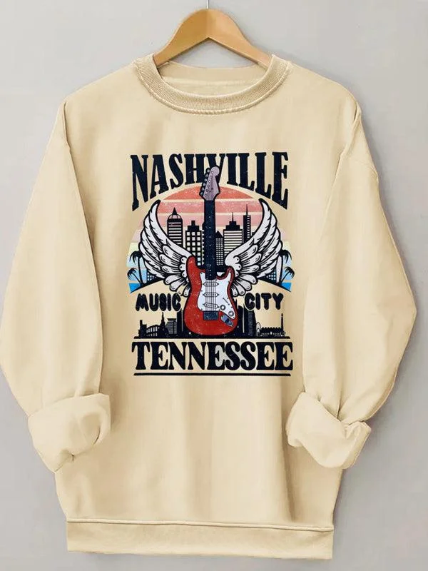 Nashville Printed Women Sweatshirt Warm Sweatshirts for Women