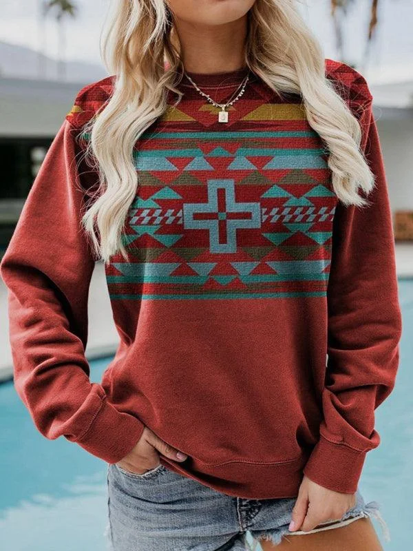 Crewneck Printed Women Sweatshirt Sporty Hoodie Sweatshirt