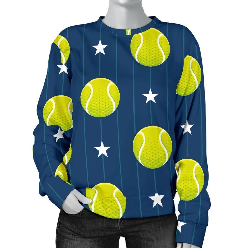 Tennis Pattern Print Women's Sweatshirt Discounted sweaters