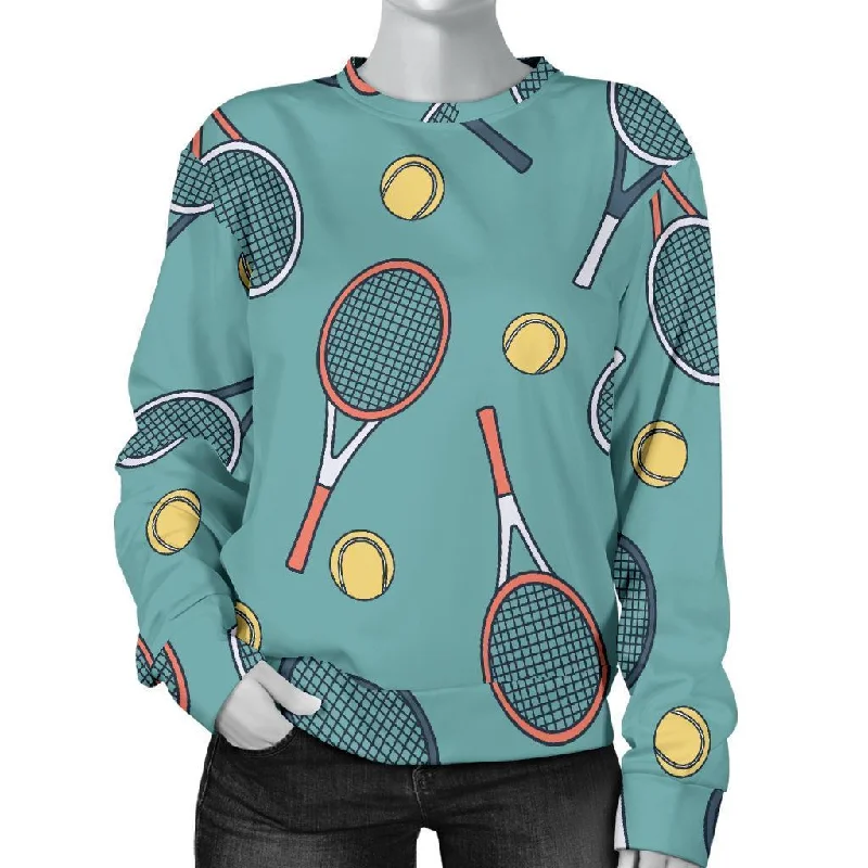 Tennis Print Pattern Women's Sweatshirt Lightweight sweaters for spring