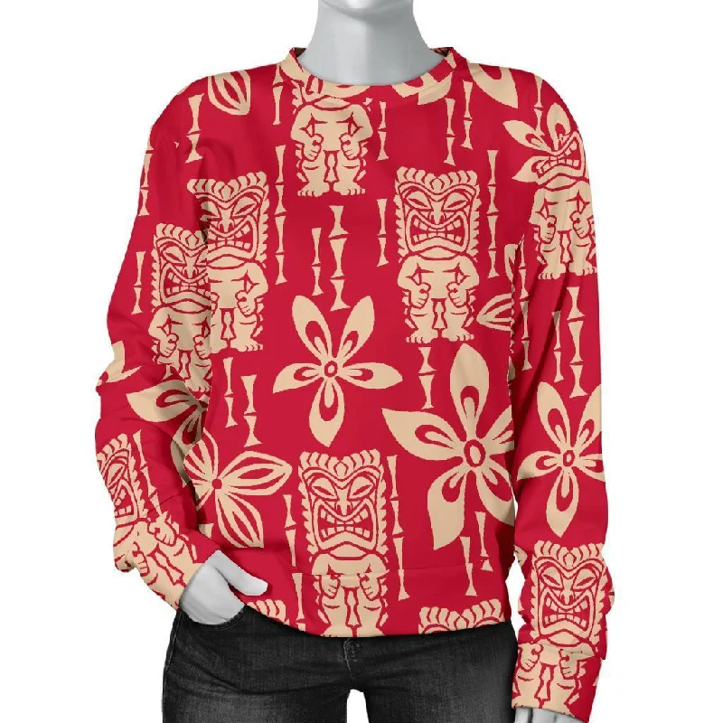 Tiki Hawaiian Pattern Print Women's Sweatshirt Fall sweaters