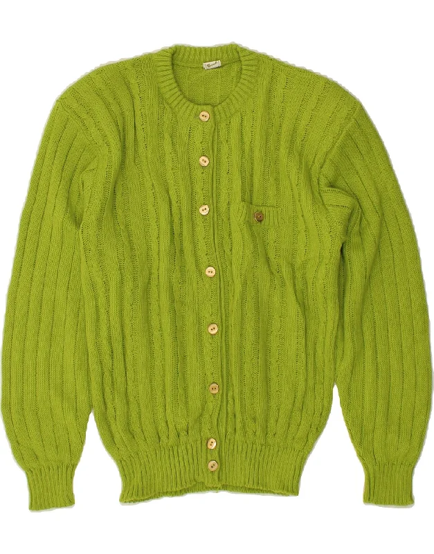 VINTAGE Womens Cardigan Sweater UK 14 Large Green Men's wool sweaters discount