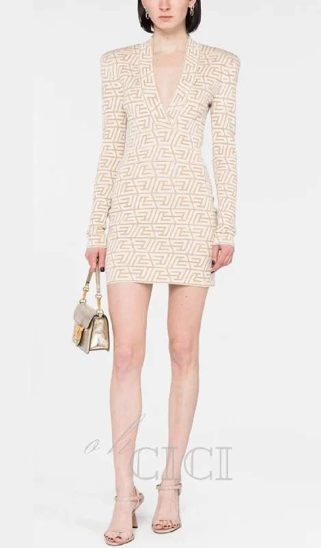 GRACE APRICOT MONOGRAM-JACQUARD MINI DRESS Zara mini dresses