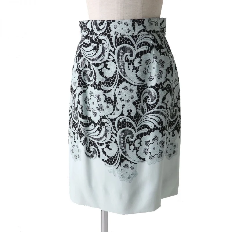 Dolce & Gabbana Lace Print Silk Lined Skirt Corset unclassified skirts