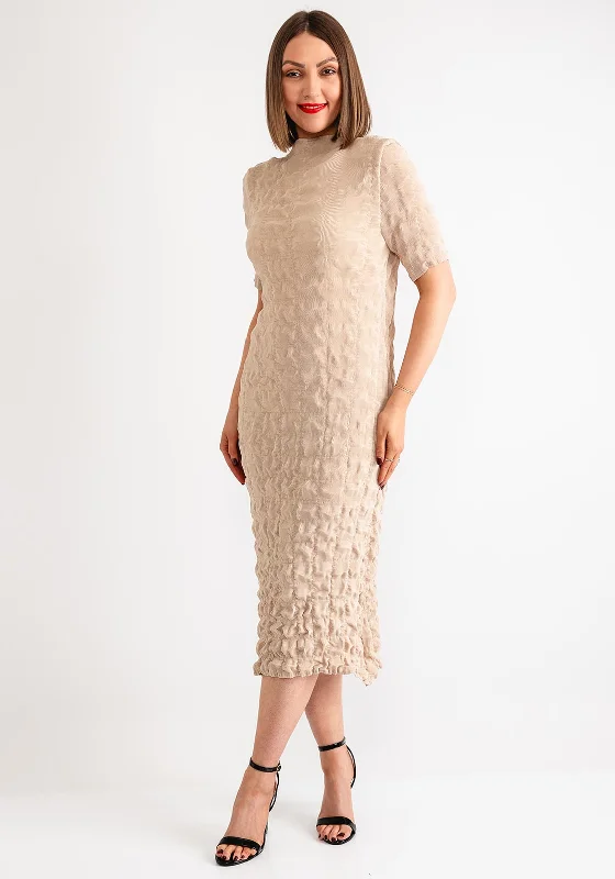 Thanny Shirred Pencil Midi Dress, Beige Best midi dresses for tall women