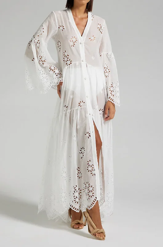 Luella Long Dress White Date night maxi dresses