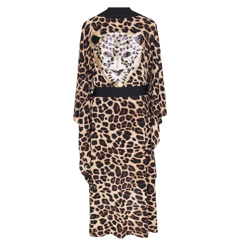 Safari Brown Leopard Long Kimono Panther Black Stretchy maxi dresses