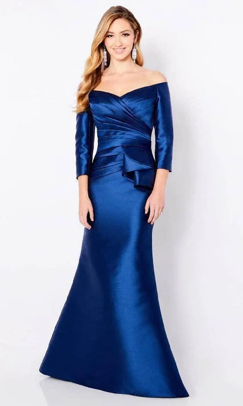 Cameron Blake 221686 - Quarter Sleeve Pleated Formal Gown A-line party dresses