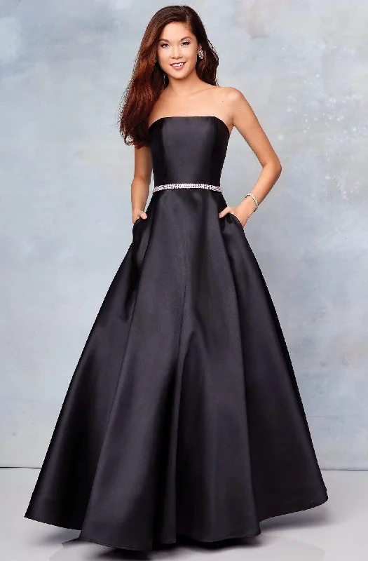 Clarisse - 3739 Strapless Embellished Belt Mikado Prom Gown Wrap party dresses