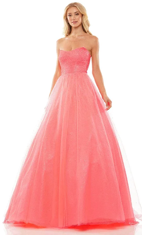 Colors Dress 2939 - Strapless Scooped Sparkling Gown Shein party dresses