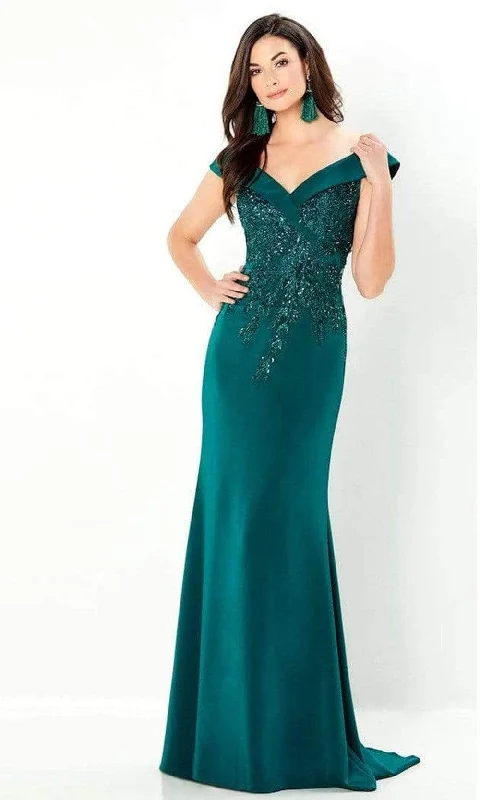 Montage by Mon Cheri - Lace Appliqued V-Neck Evening Dress 220932 Glamorous party dresses