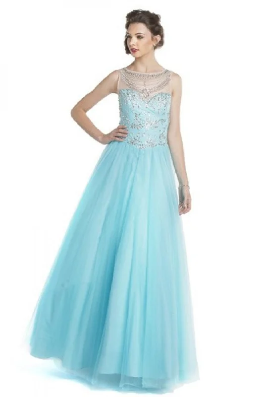 Aspeed Design -L1535 Beaded Bodice A-Line Dress Office unclassified dresses