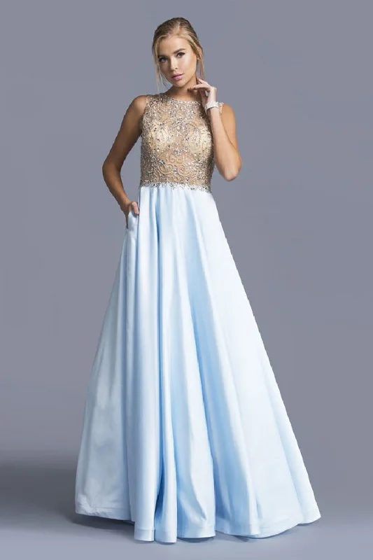 Aspeed Design -L2064 Beaded Embellished A-Line Evening Dress Off-shoulder unclassified dresses