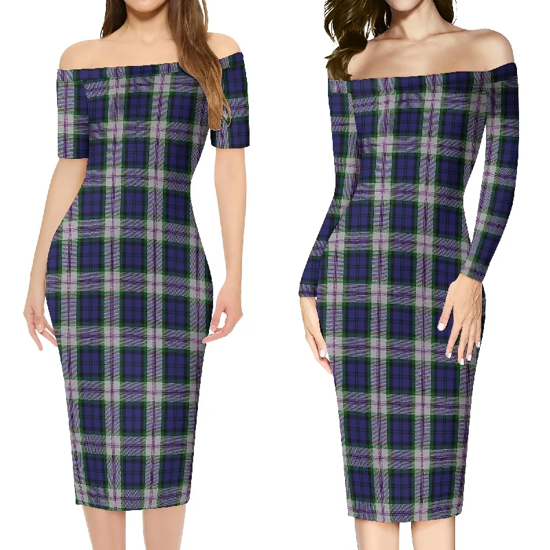 Baird Dress Tartan Off Shoulder Lady Dress Gothic unclassified dresses