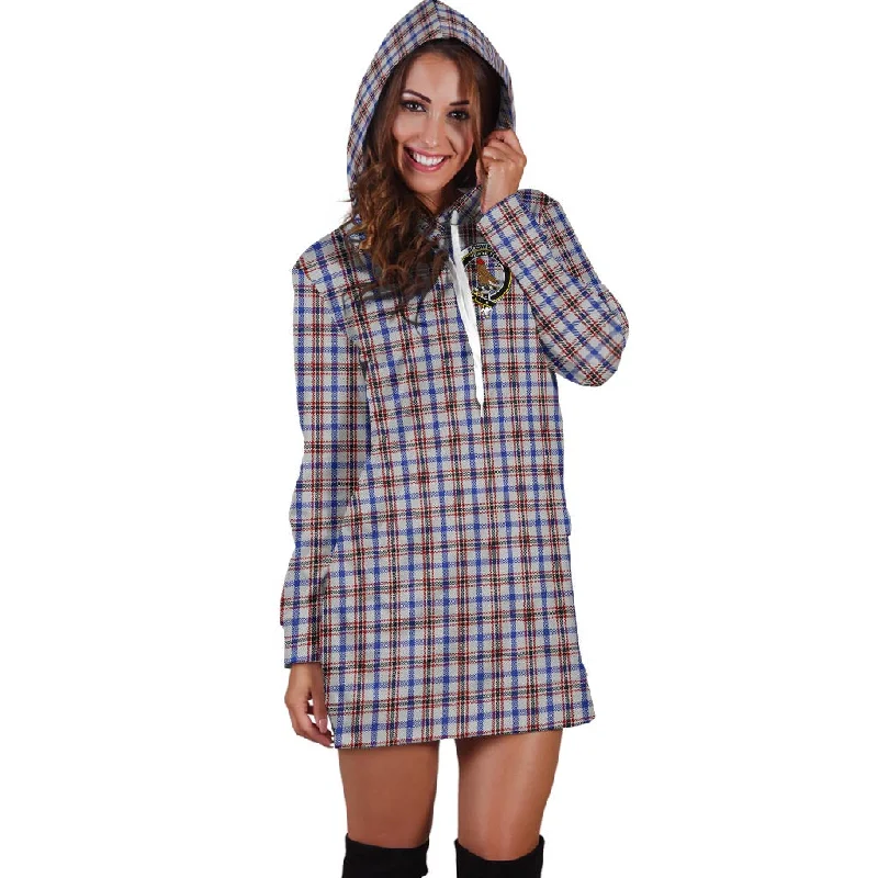 Boswell Tartan Hoodie Dress with Family Crest Beaded unclassified dresses