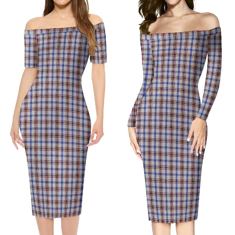 Boswell Tartan Off Shoulder Lady Dress Neutral tone unclassified dresses