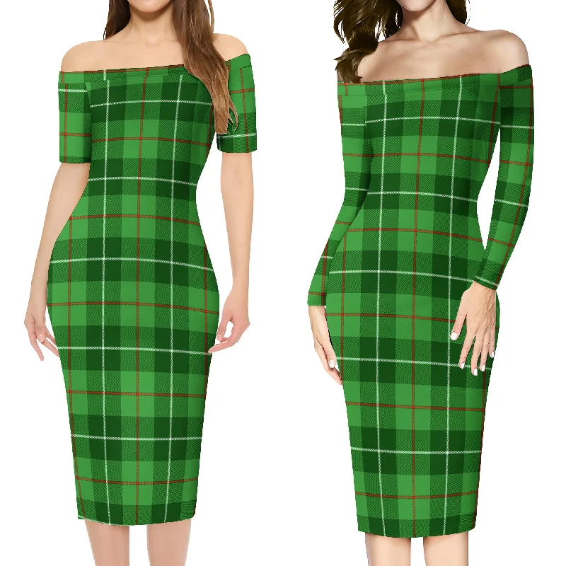 Boyle Tartan Off Shoulder Lady Dress Anniversary unclassified dresses