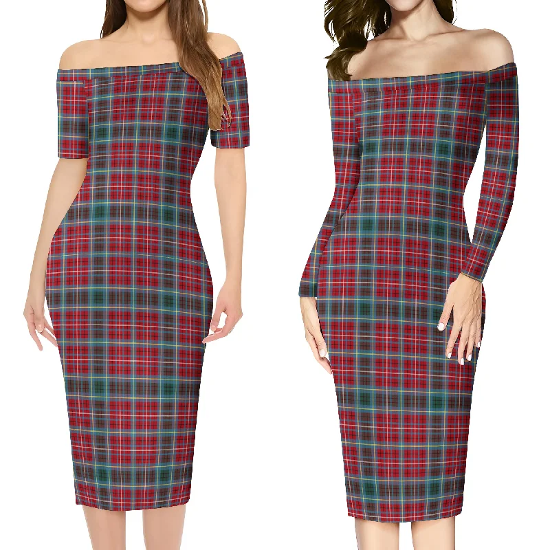 British Columbia Province Canada Tartan Off Shoulder Lady Dress Open-back unclassified dresses