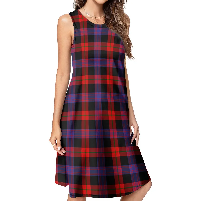 Broun Modern Tartan Womens Casual Dresses Travel unclassified dresses