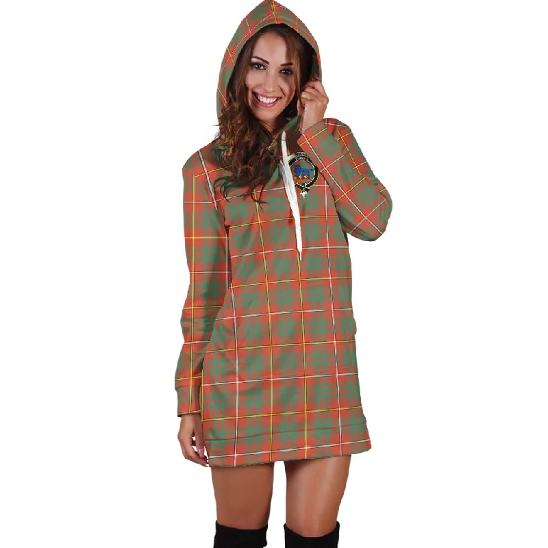 Bruce Ancient Tartan Hoodie Dress with Family Crest Casual unclassified dresses