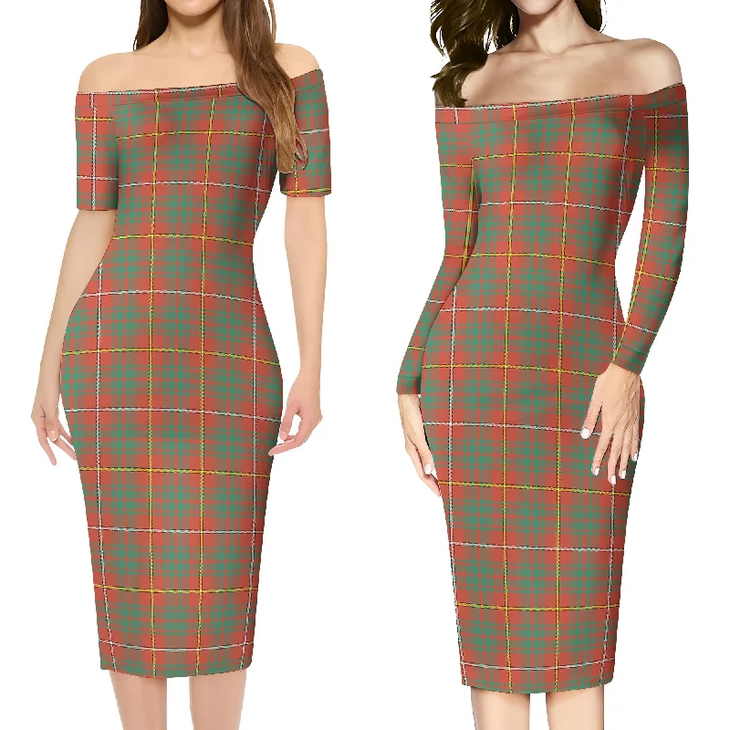 Bruce Ancient Tartan Off Shoulder Lady Dress Luxury unclassified dresses