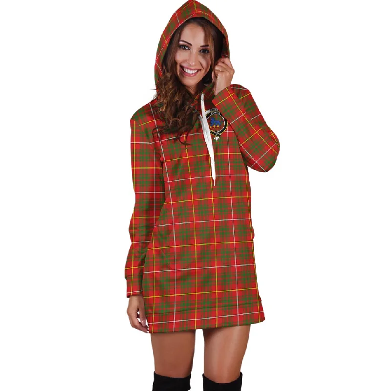 Bruce Modern Tartan Hoodie Dress with Family Crest Travel unclassified dresses