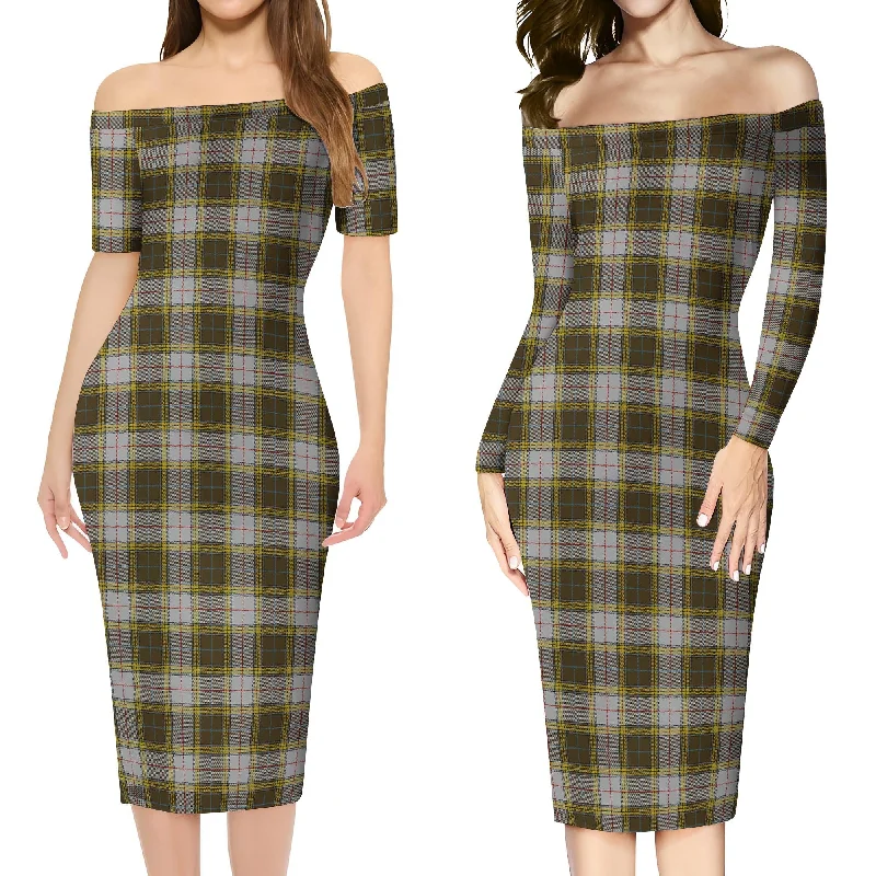 Buchanan Dress Tartan Off Shoulder Lady Dress Chic unclassified dresses