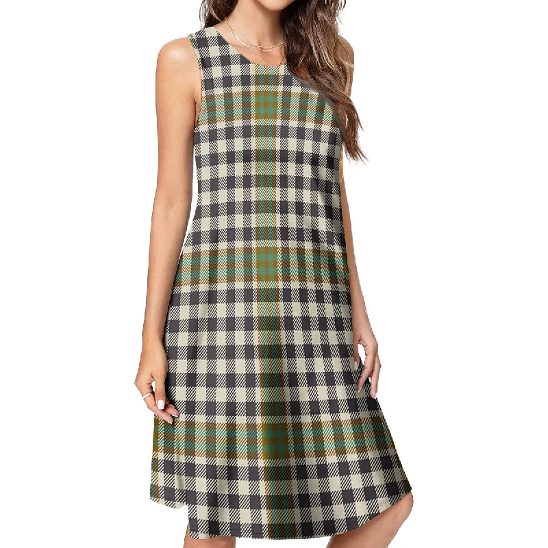 Burns Check Tartan Womens Casual Dresses Ruched unclassified dresses