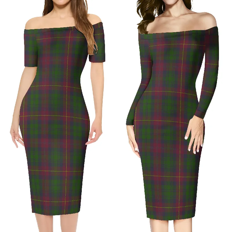 Cairns Tartan Off Shoulder Lady Dress Beaded unclassified dresses