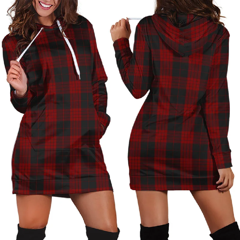 Cameron Black and Red Tartan Hoodie Dress Travel unclassified dresses