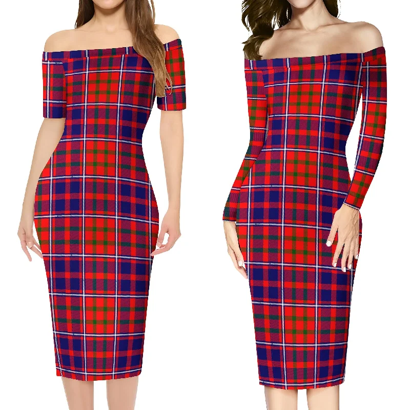 Cameron of Lochiel Modern Tartan Off Shoulder Lady Dress Designer unclassified dresses