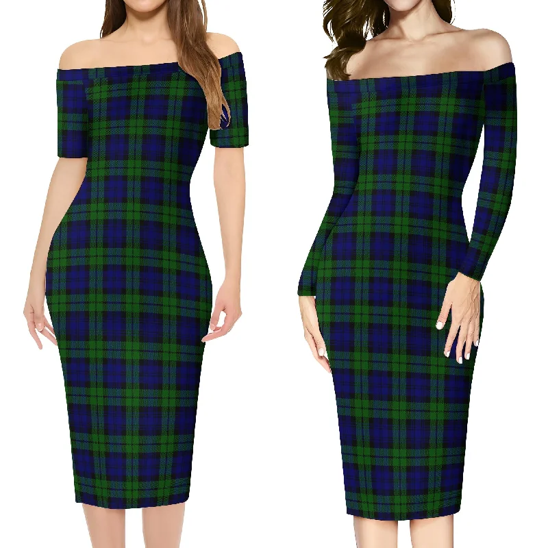 Campbell Tartan Off Shoulder Lady Dress Pastel unclassified dresses