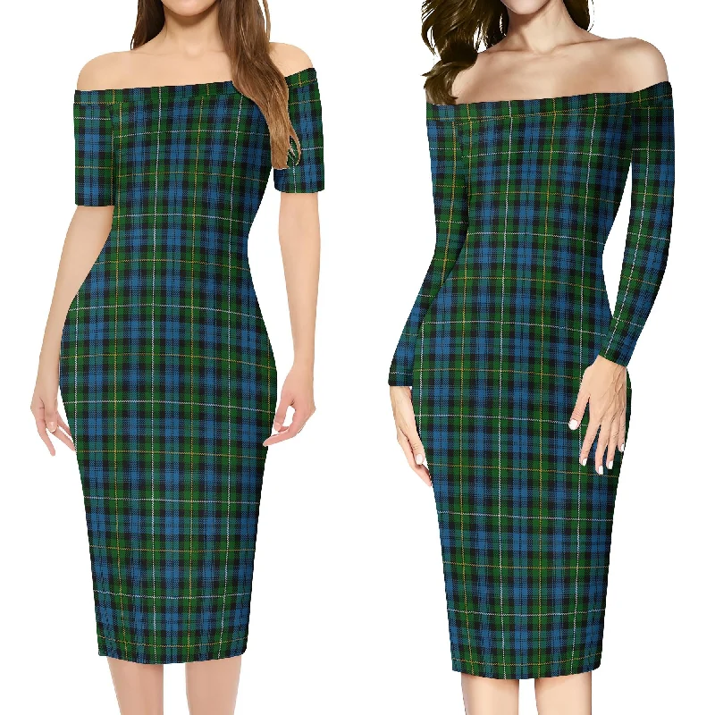 Campbell of Argyll #02 Tartan Off Shoulder Lady Dress Fall unclassified dresses