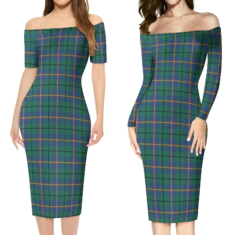 Carmichael Ancient Tartan Off Shoulder Lady Dress Bold pattern unclassified dresses