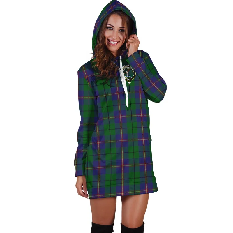 Carmichael Tartan Hoodie Dress with Family Crest Gothic unclassified dresses