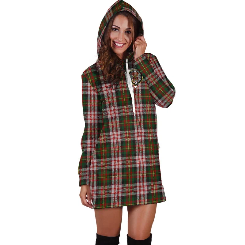 Carnegie Dress Tartan Hoodie Dress with Family Crest Silk unclassified dresses