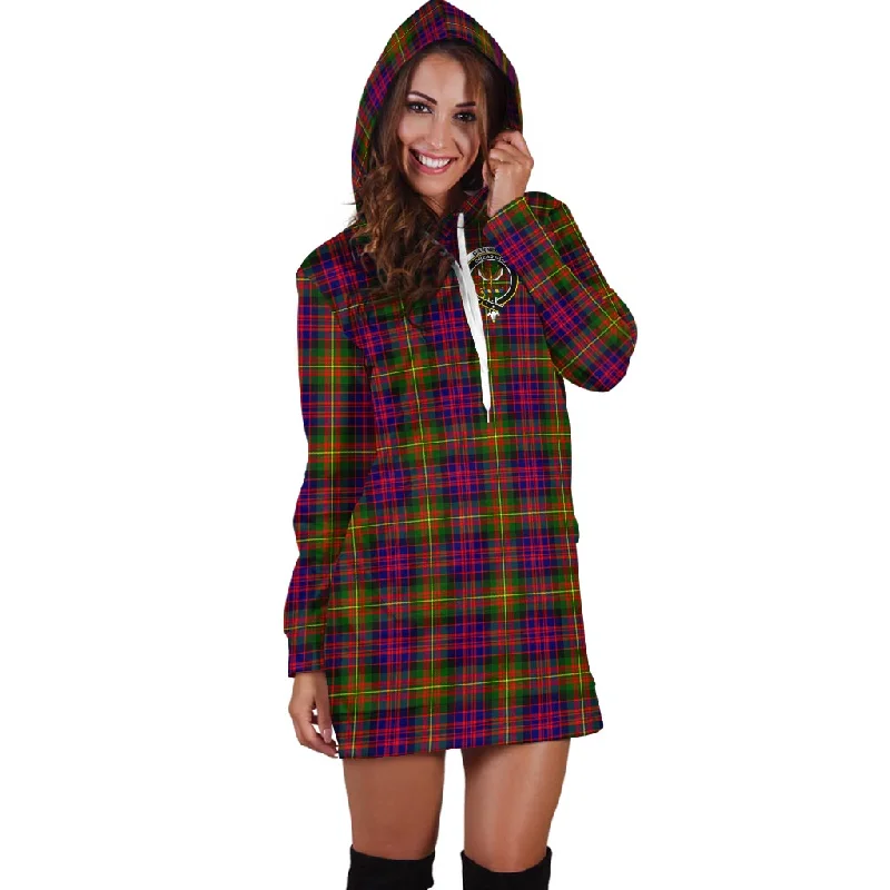 Carnegie Modern Tartan Hoodie Dress with Family Crest Wedding guest unclassified dresses