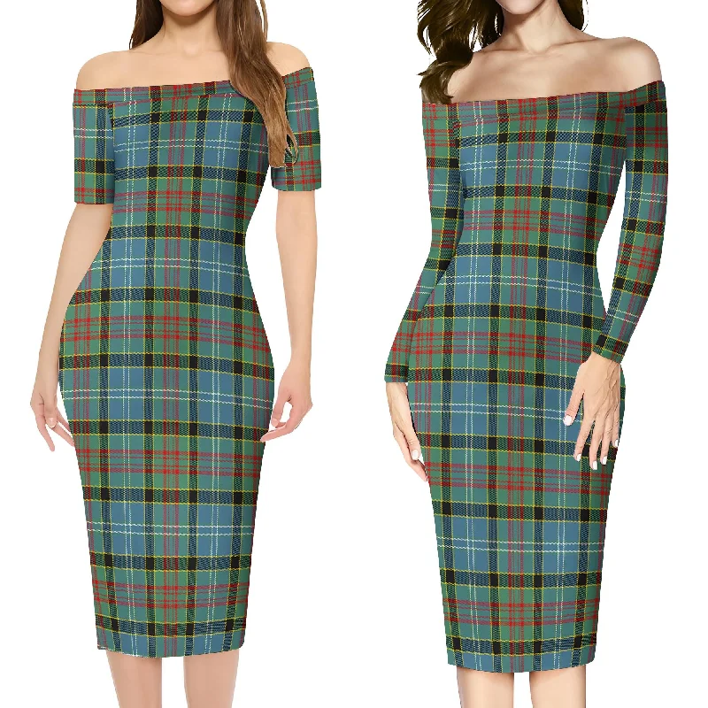 Cathcart Tartan Off Shoulder Lady Dress Tulle unclassified dresses