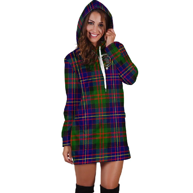 Chalmers Tartan Hoodie Dress with Family Crest Vacation unclassified dresses