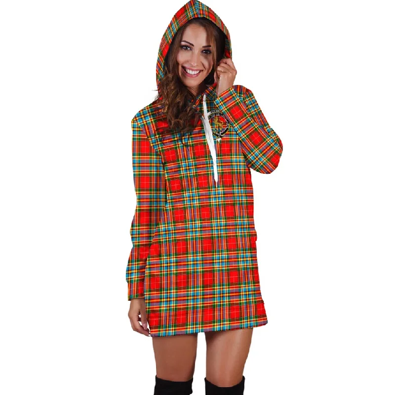 Chattan Tartan Hoodie Dress with Family Crest Street style unclassified dresses