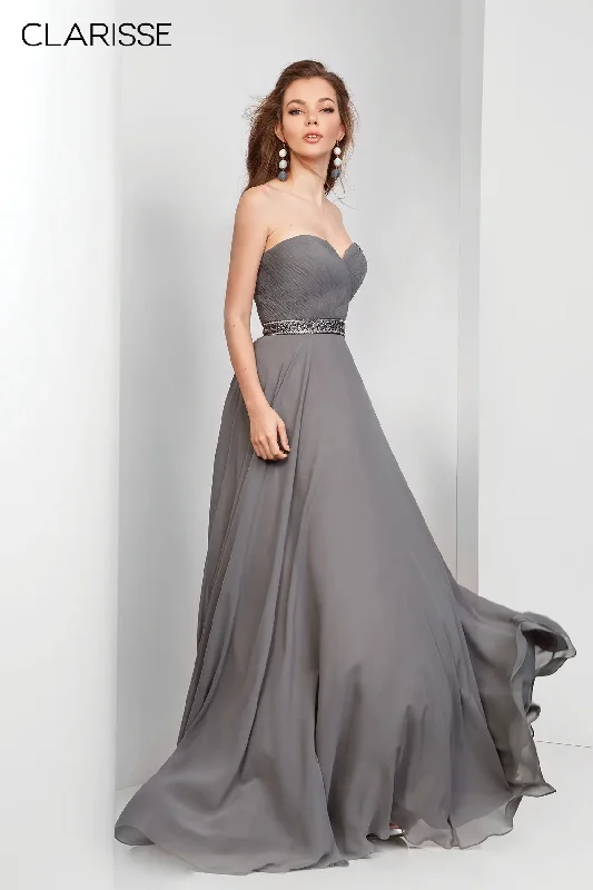 Clarisse -3428 Strapless A-Line Chiffon Gown Casual unclassified dresses