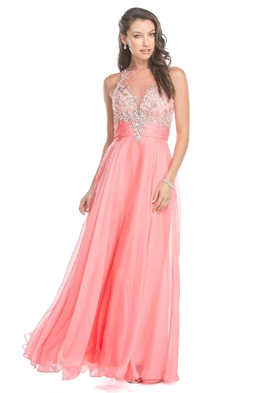 Clearance Sale Aspeed Design -L1419CL Embellished Bodice A-Line Prom Dress Smocked unclassified dresses