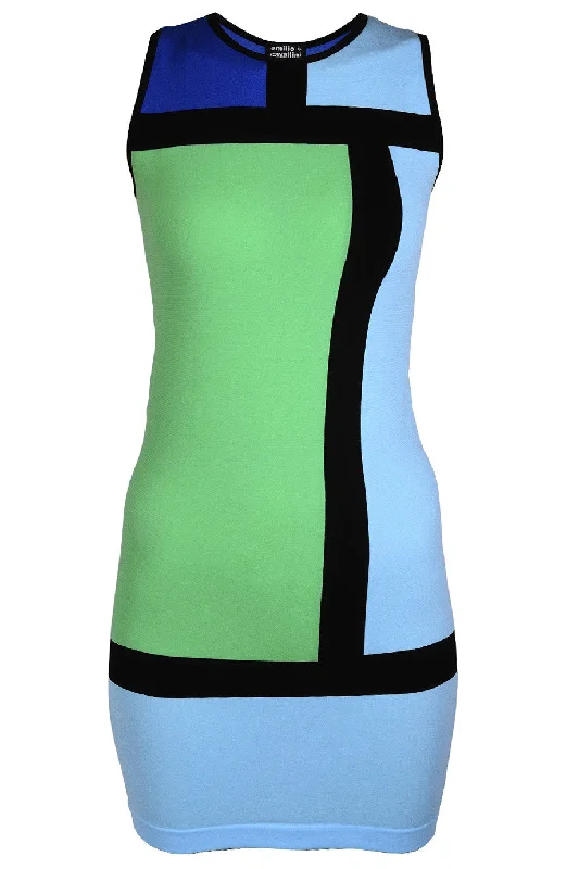 EMILIO CAVALLINI ANALIESE Color Block Dress Flowy unclassified dresses