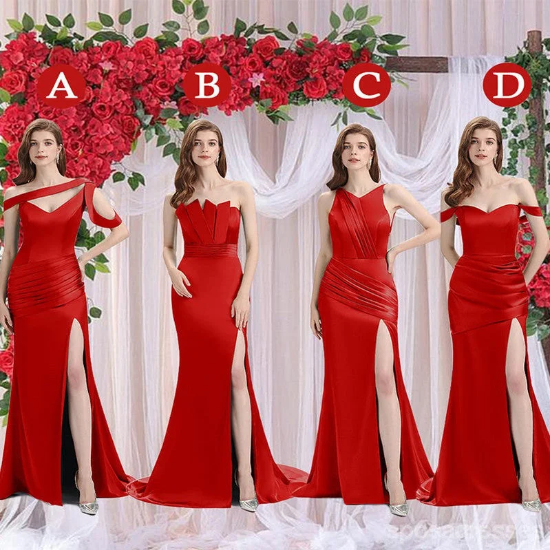 Exclusive Mismatched Red Mermaid Cheap Bridesmaid Dresses Online, WG936 Trendy unclassified dresses