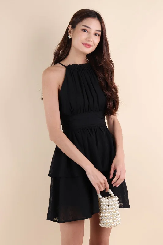 GRACELYN V2 CREPE DRESS IN BLACK One-shoulder unclassified dresses